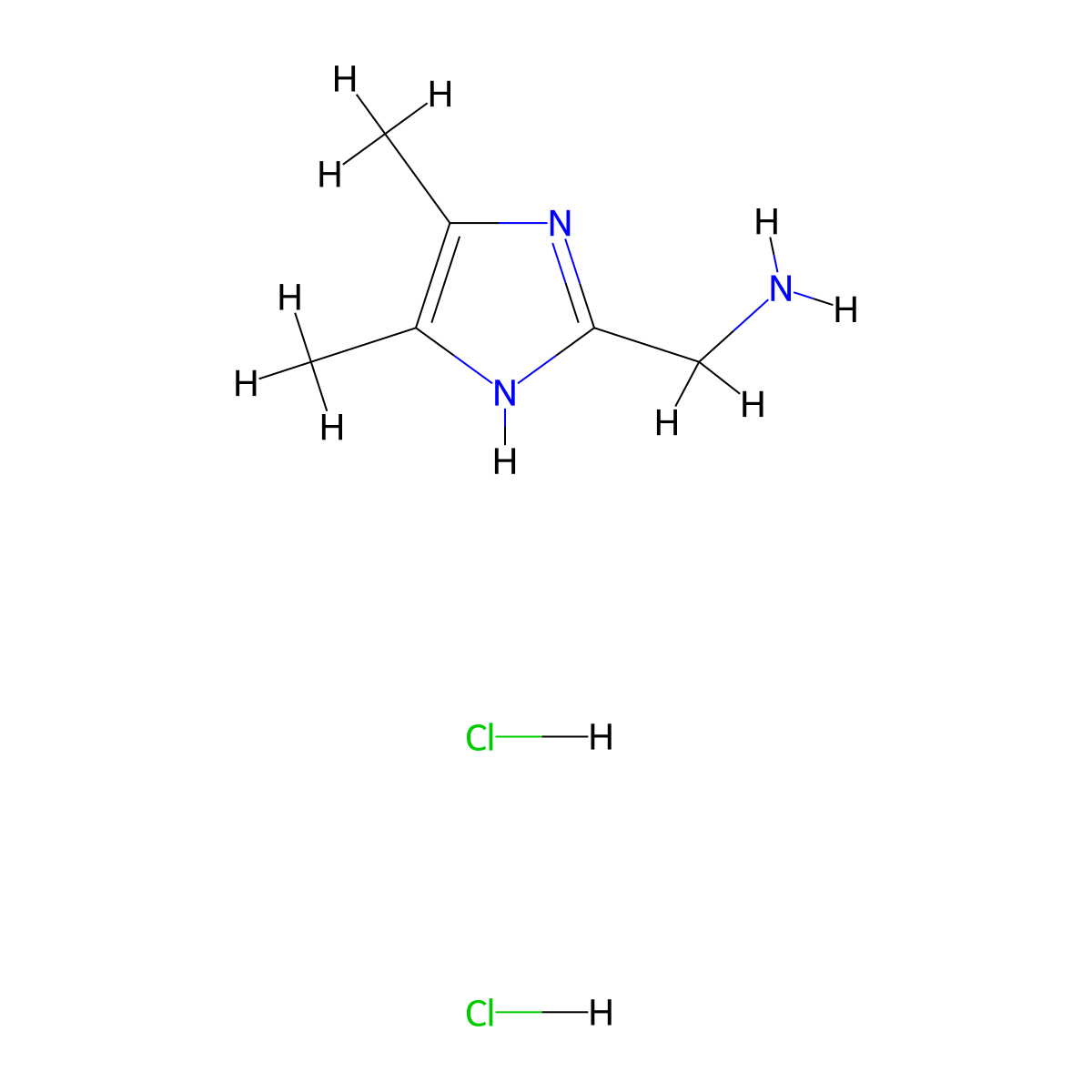 (4,5-dimethyl-1H-imidazol-2-yl)methanamine dihydrochloride molecular structure, CAS 1223542-86-6
