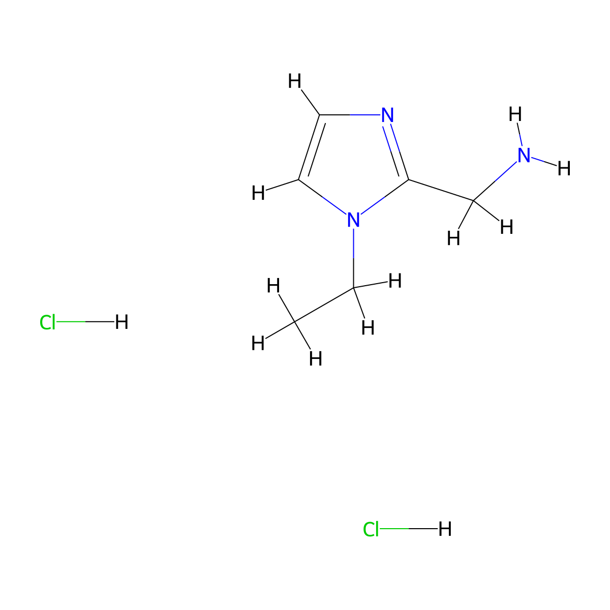 (1-ethyl-1H-imidazol-2-yl)methanamine dihydrochloride molecular structure, CAS 1223542-88-8