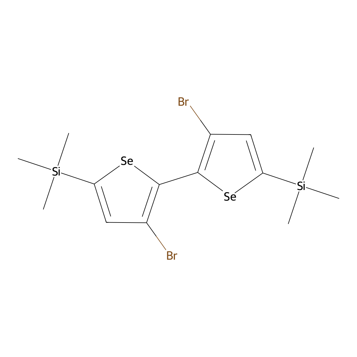 3,3'-Dibromo-[2,2'-biselenophene]-5,5'-diyl)bis(trimethylsilane) molecular structure, CAS 1223559-96-3
