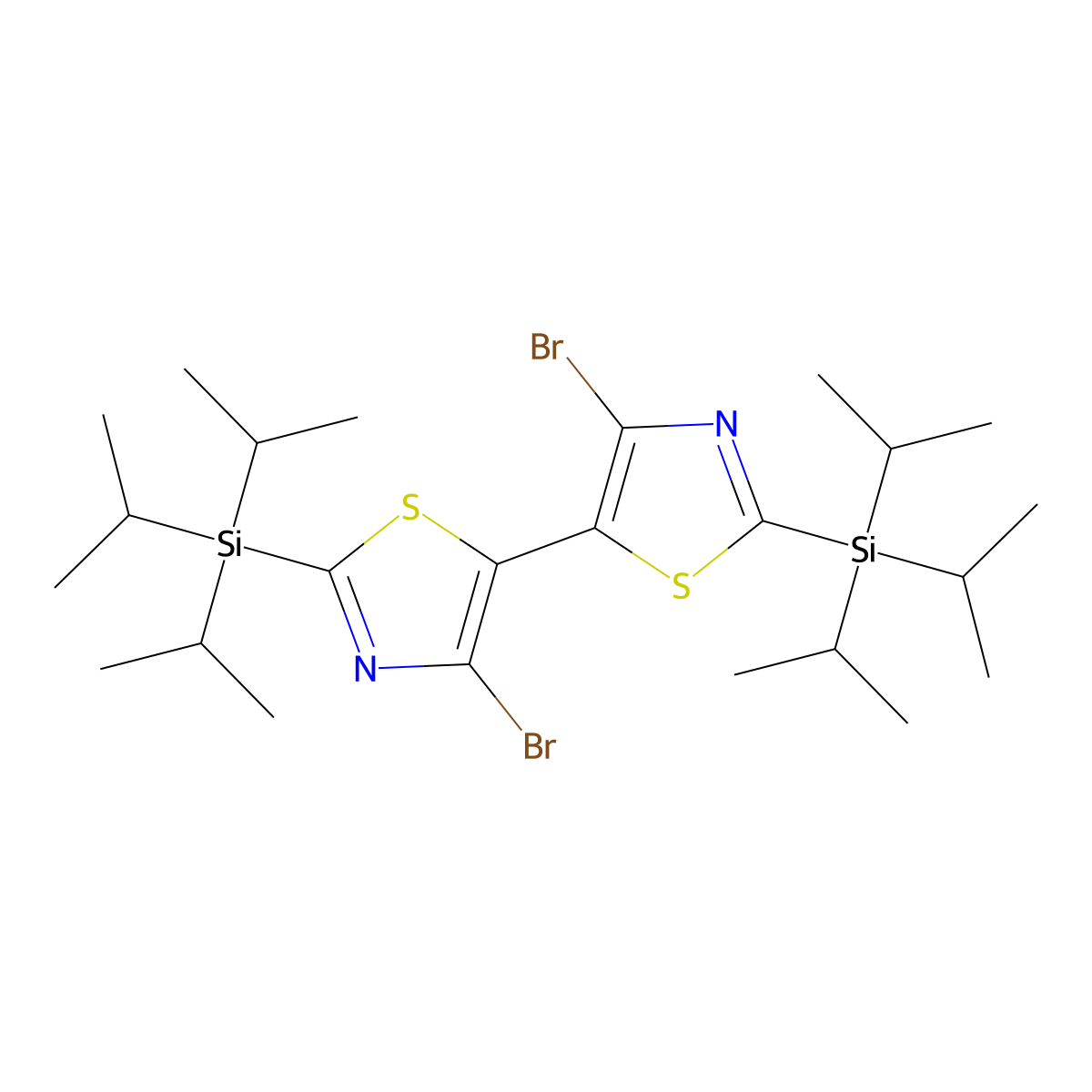 4,4'-Dibromo-2,2'-bis(triisopropylsilyl)-5,5'-bithiazole molecular structure, CAS 1223559-98-5