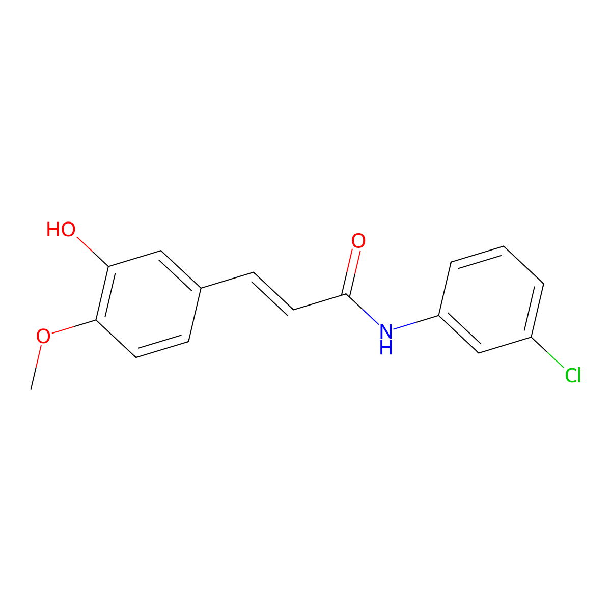 (E)-N-(3-Chloro-phenyl)-3-(3-hydroxy-4-methoxy-phenyl)-acrylamide molecular structure, CAS 1223568-82-8