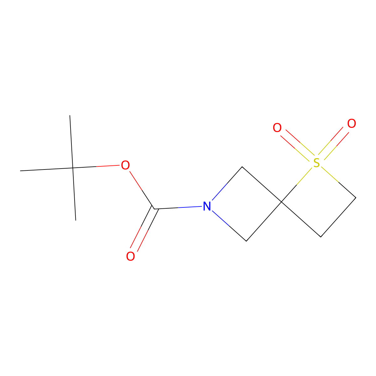1,1-Dioxo-1-thia-6-azaspiro[3.3]heptane-6-carboxylic acid tert-butyl ester molecular structure, CAS 1223573-25-8