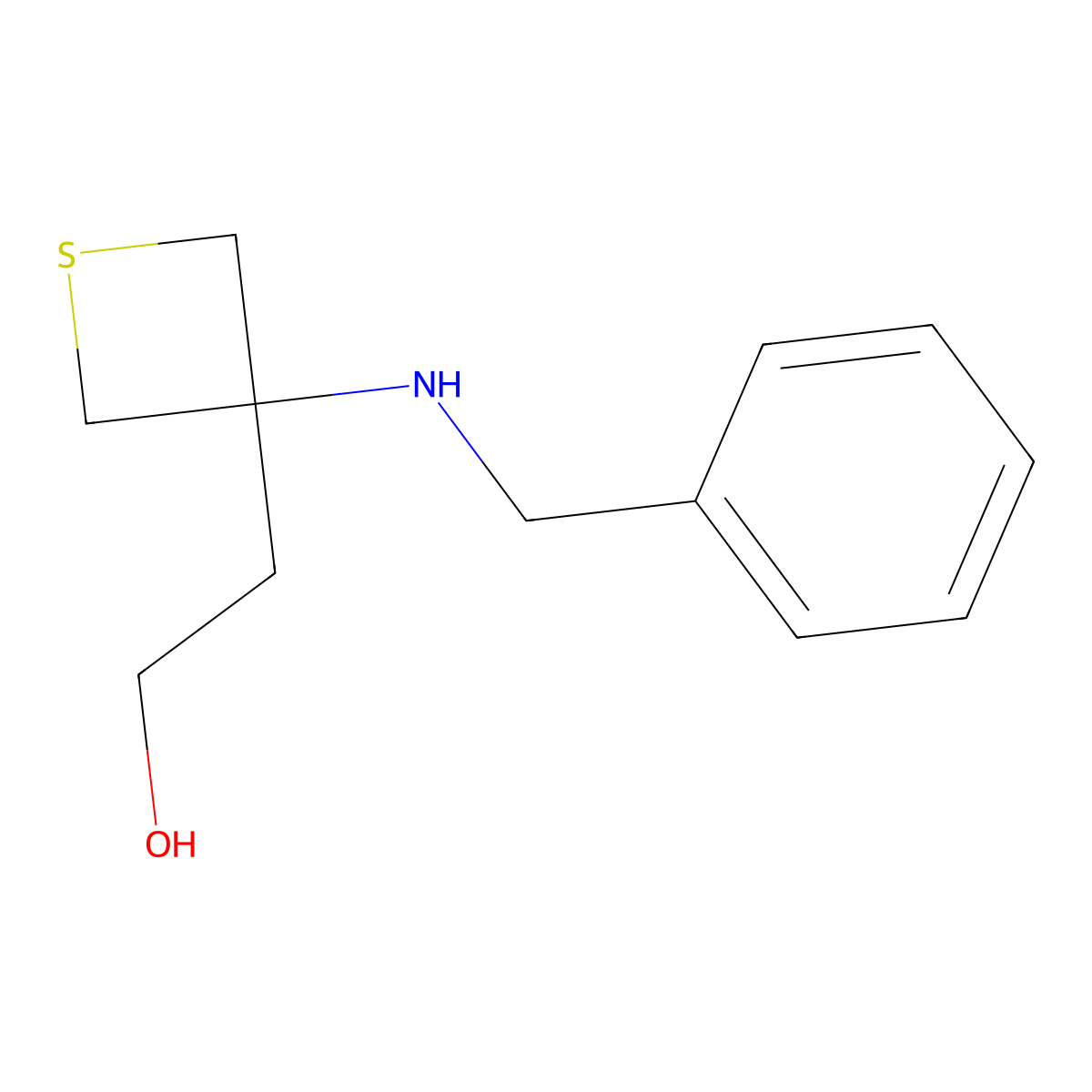 2-(3-(Benzylamino)thietan-3-yl)ethanol molecular structure, CAS 1223573-33-8