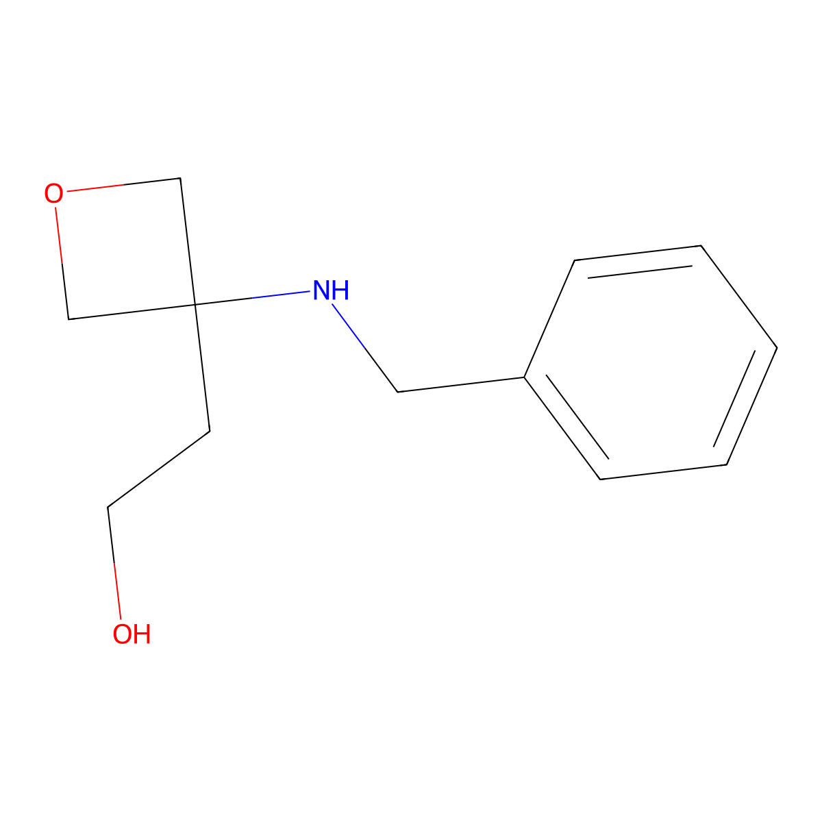 2-(3-(Benzylamino)oxetan-3-yl)ethanol molecular structure, CAS 1223573-34-9