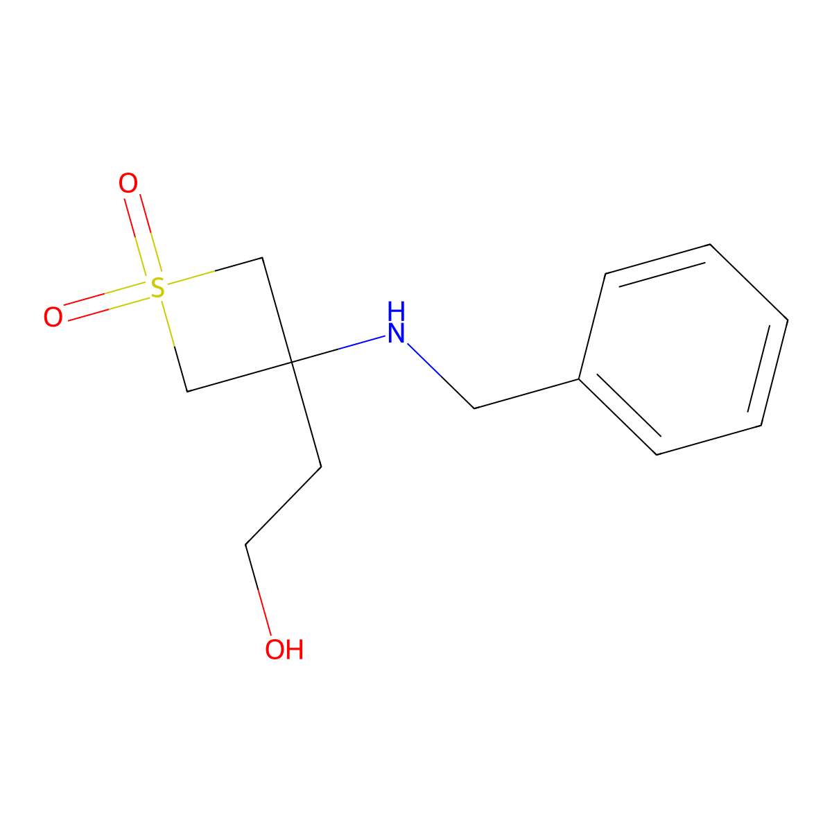 3-(Benzylamino)-3-(2-hydroxyethyl)thietane 1,1-dioxide molecular structure, CAS 1223573-35-0