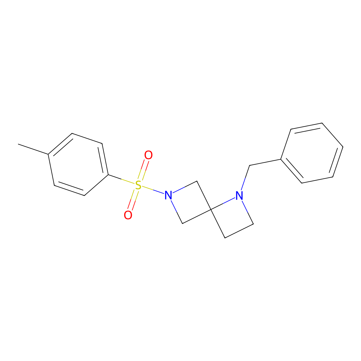 1-Benzyl-6-tosyl-1,6-diazaspiro[3.3]heptane molecular structure, CAS 1223573-36-1
