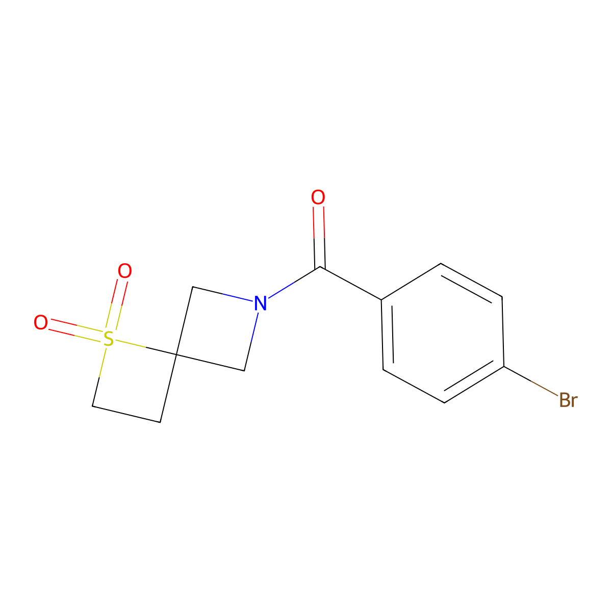 Methanone, (4-bromophenyl)(1,1-dioxido-1-thia-6-azaspiro[3.3]hept-6-yl)- molecular structure, CAS 1223573-47-4