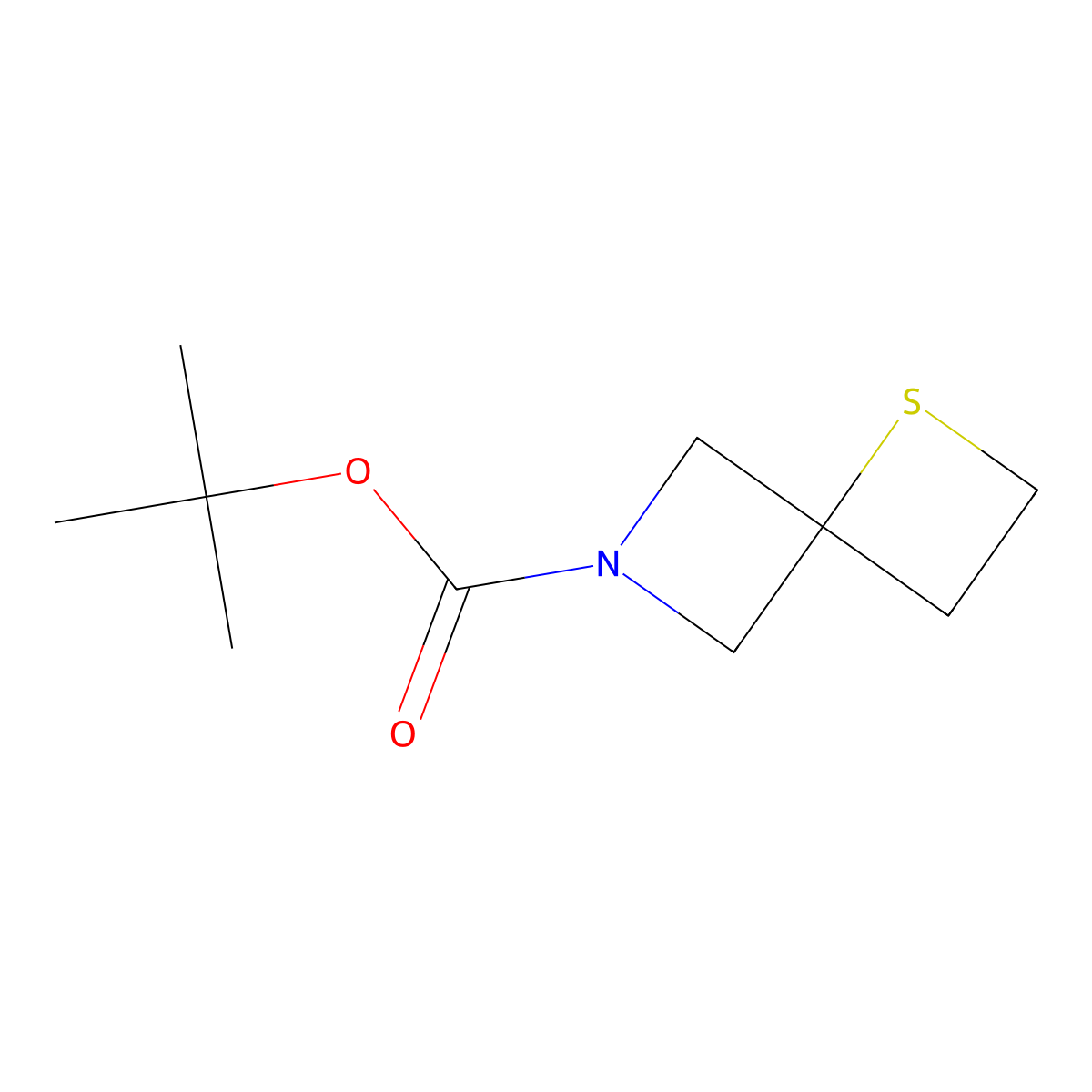 Tert-butyl 1-thia-6-azaspiro[3.3]heptane-6-carboxylate molecular structure, CAS 1223573-53-2