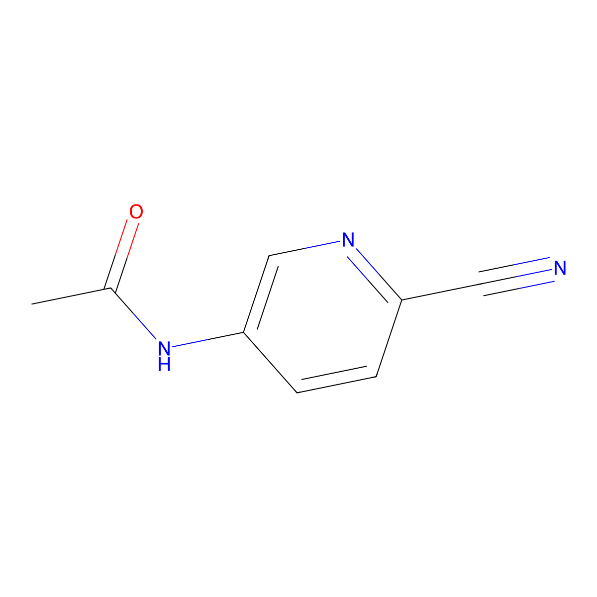 N-(6-cyanopyridin-3-yl)acetamide molecular structure, CAS 1223587-77-6