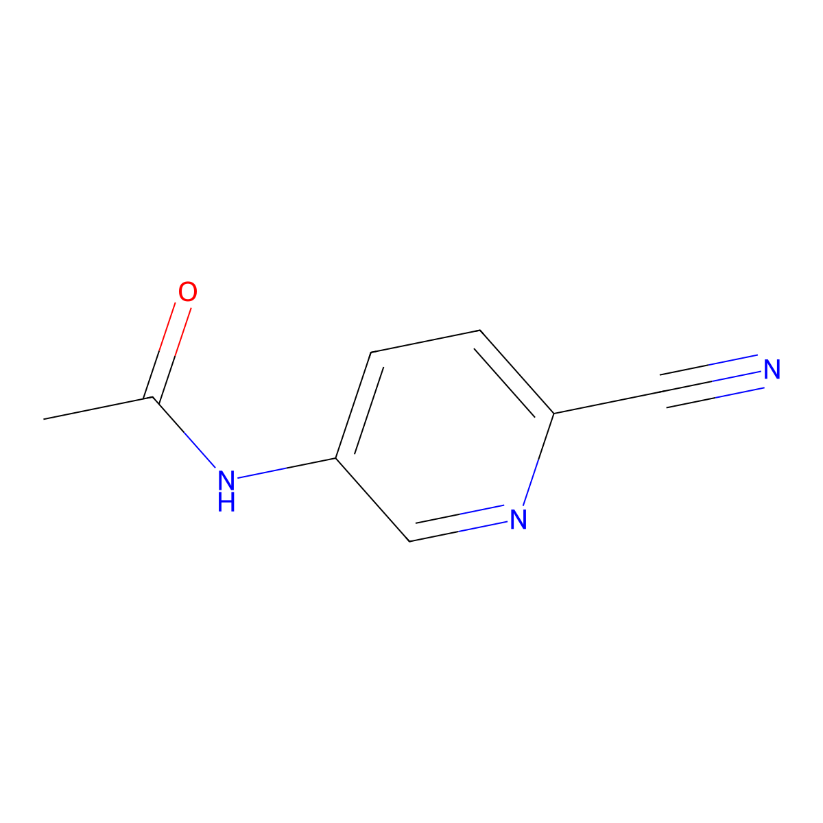 N-(6-cyanopyridin-3-yl)acetamide molecular structure, CAS 1223587-77-6