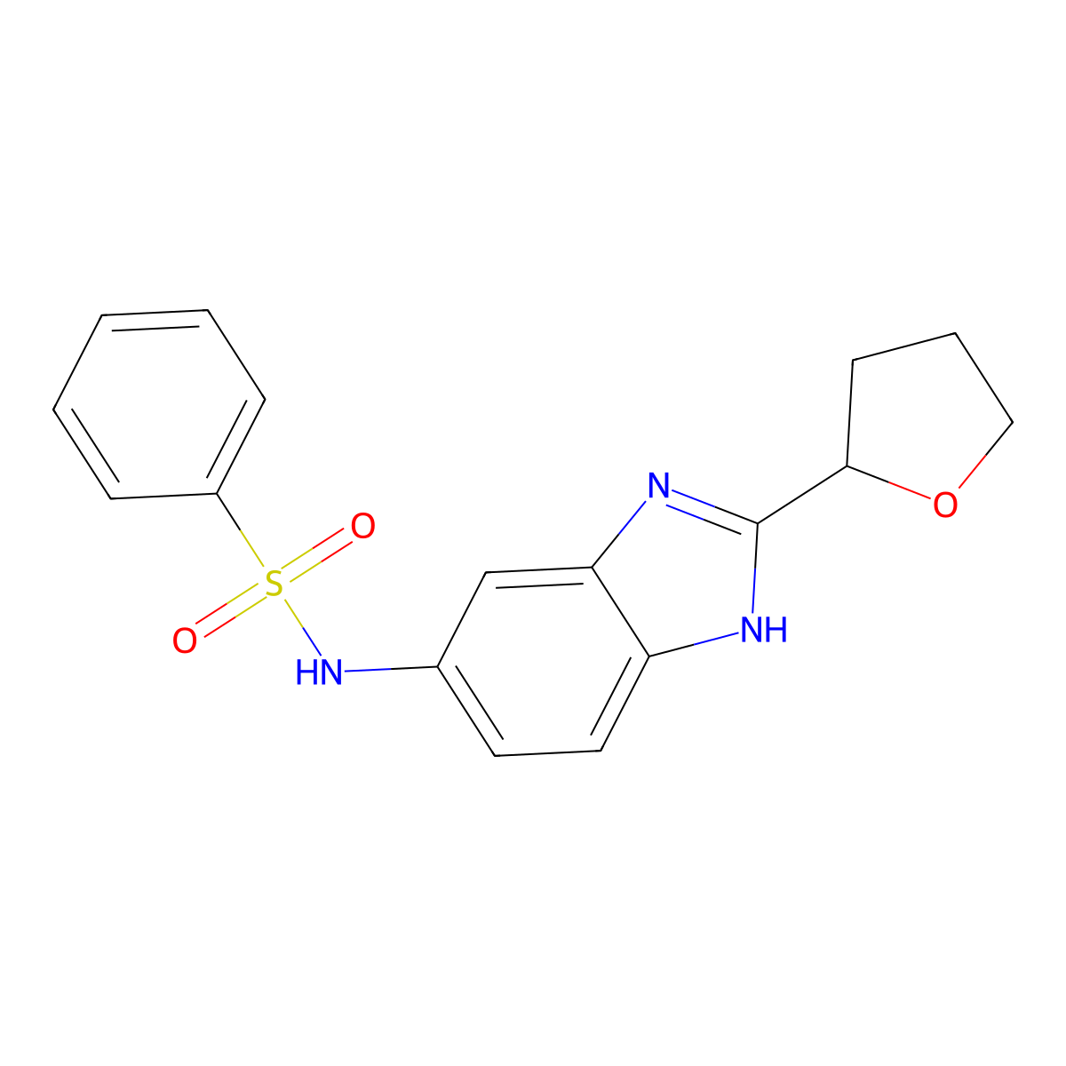 N-[2-(tetrahydrofuran-2-yl)-1H-benzimidazol-5-yl]benzenesulfonamide molecular structure, CAS 1223590-81-5