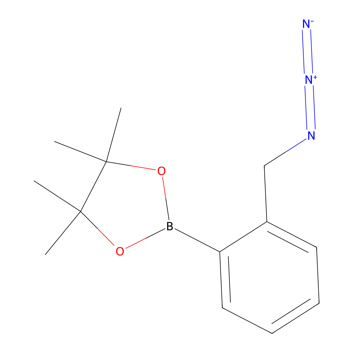 2-(2-(Azidomethyl)phenyl)-4,4,5,5-tetramethyl-1,3,2-dioxaborolane molecular structure, CAS 1223598-41-1