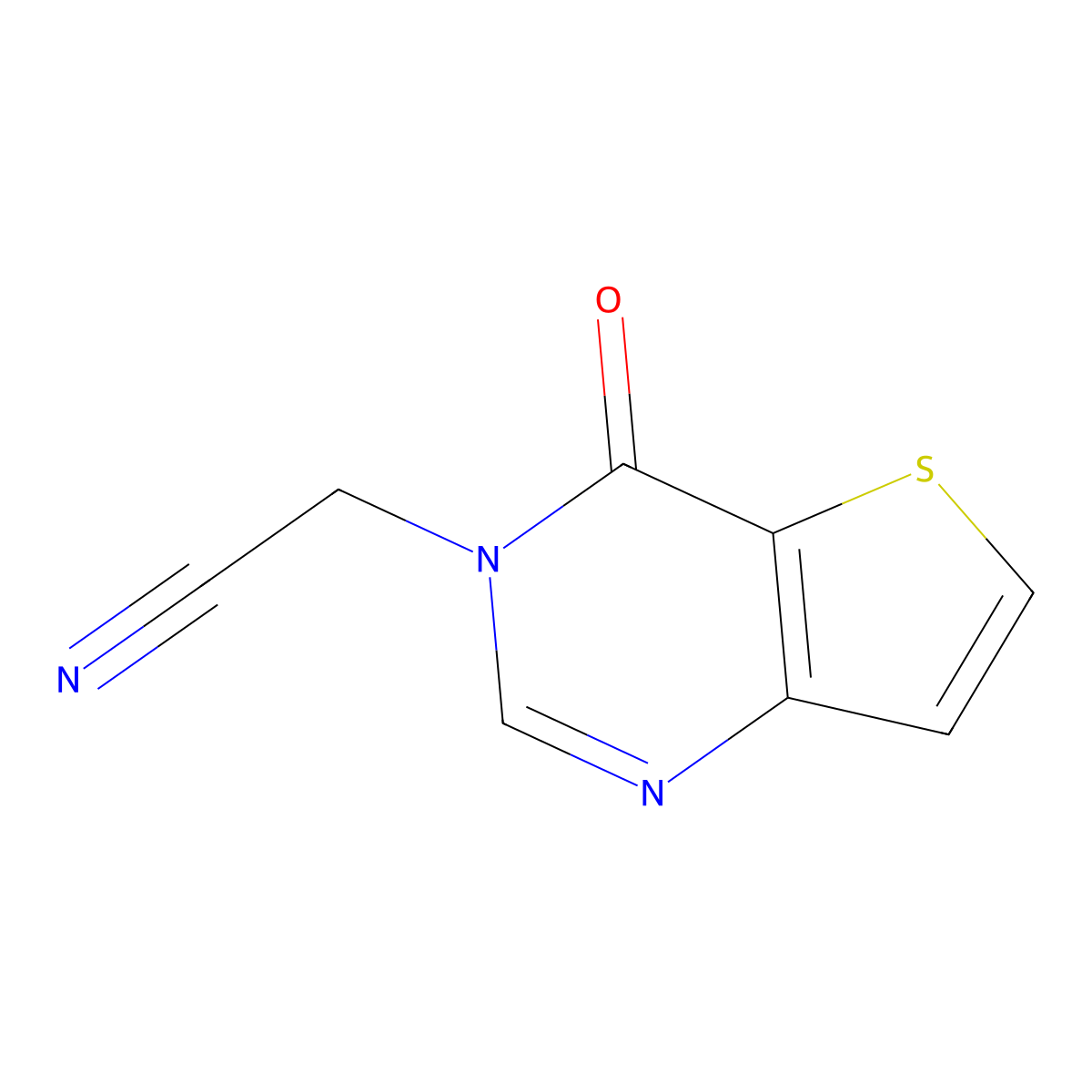 2-(4-Oxothieno[3,2-d]pyrimidin-3(4H)-yl)acetonitrile molecular structure, CAS 1223598-91-1