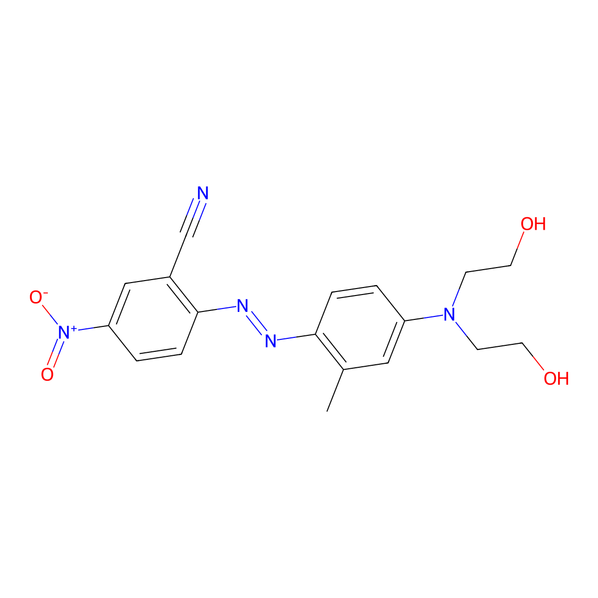 2-((4-(Bis(2-hydroxyethyl)amino)-o-tolyl)azo)-5-nitrobenzonitrile molecular structure, CAS 12236-25-8