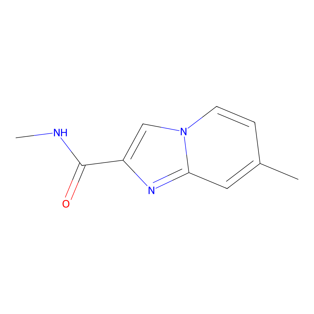 N,7-dimethylimidazo[1,2-a]pyridine-2-carboxamide molecular structure, CAS 1223636-27-8