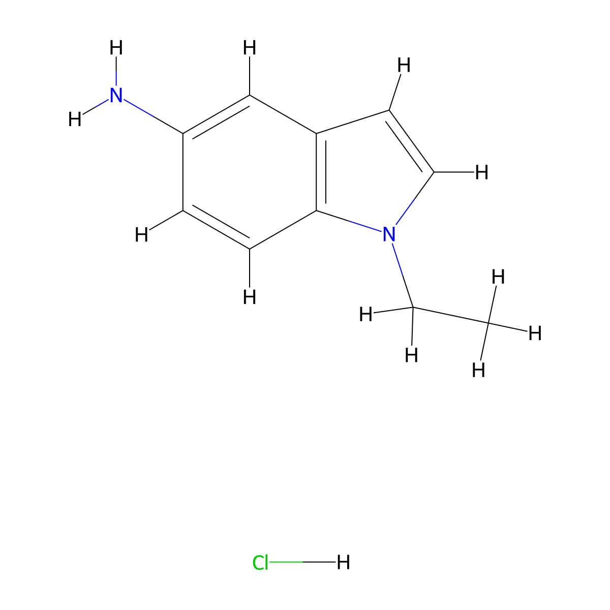 1-ethyl-1H-indol-5-amine hydrochloride molecular structure, CAS 1223638-10-5