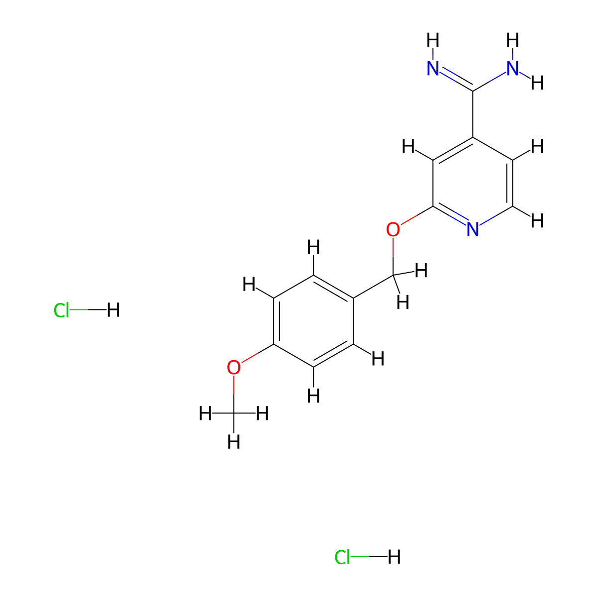 2-[(4-Methoxyphenyl)methoxy]pyridine-4-carboximidamide dihydrochloride molecular structure, CAS 1223641-80-2