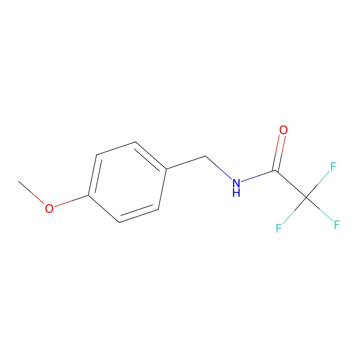 2,2,2-trifluoro-N-(4-methoxybenzyl)acetamide molecular structure, CAS 122365-00-8