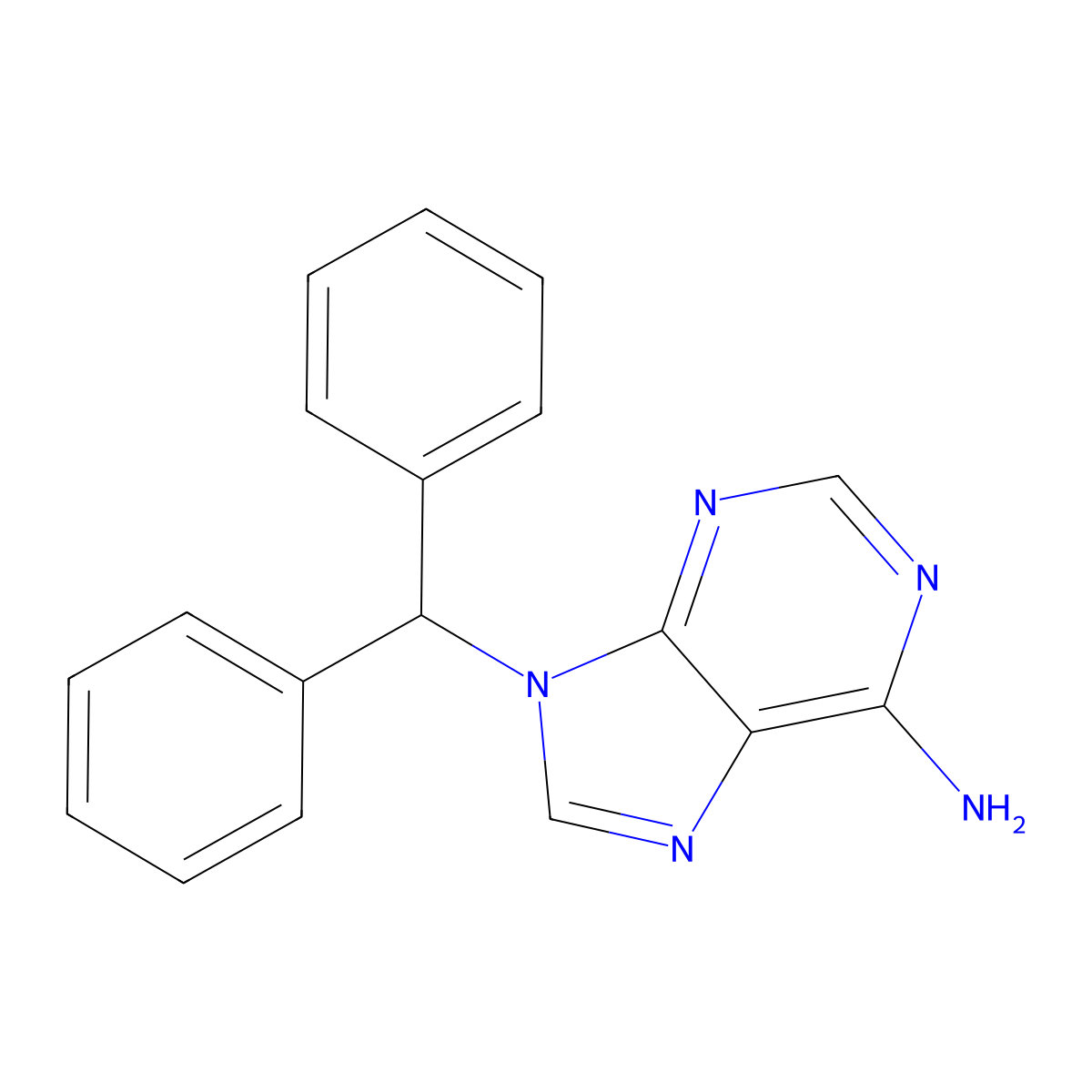 9-Benzhydryladenine molecular structure, CAS 122365-34-8