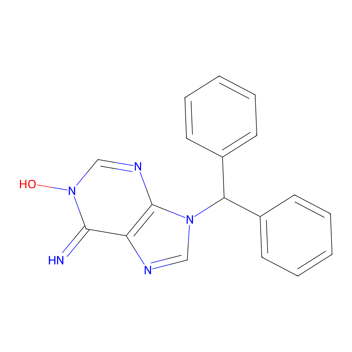 9-Benzhydryladenine 1-oxide molecular structure, CAS 122365-35-9