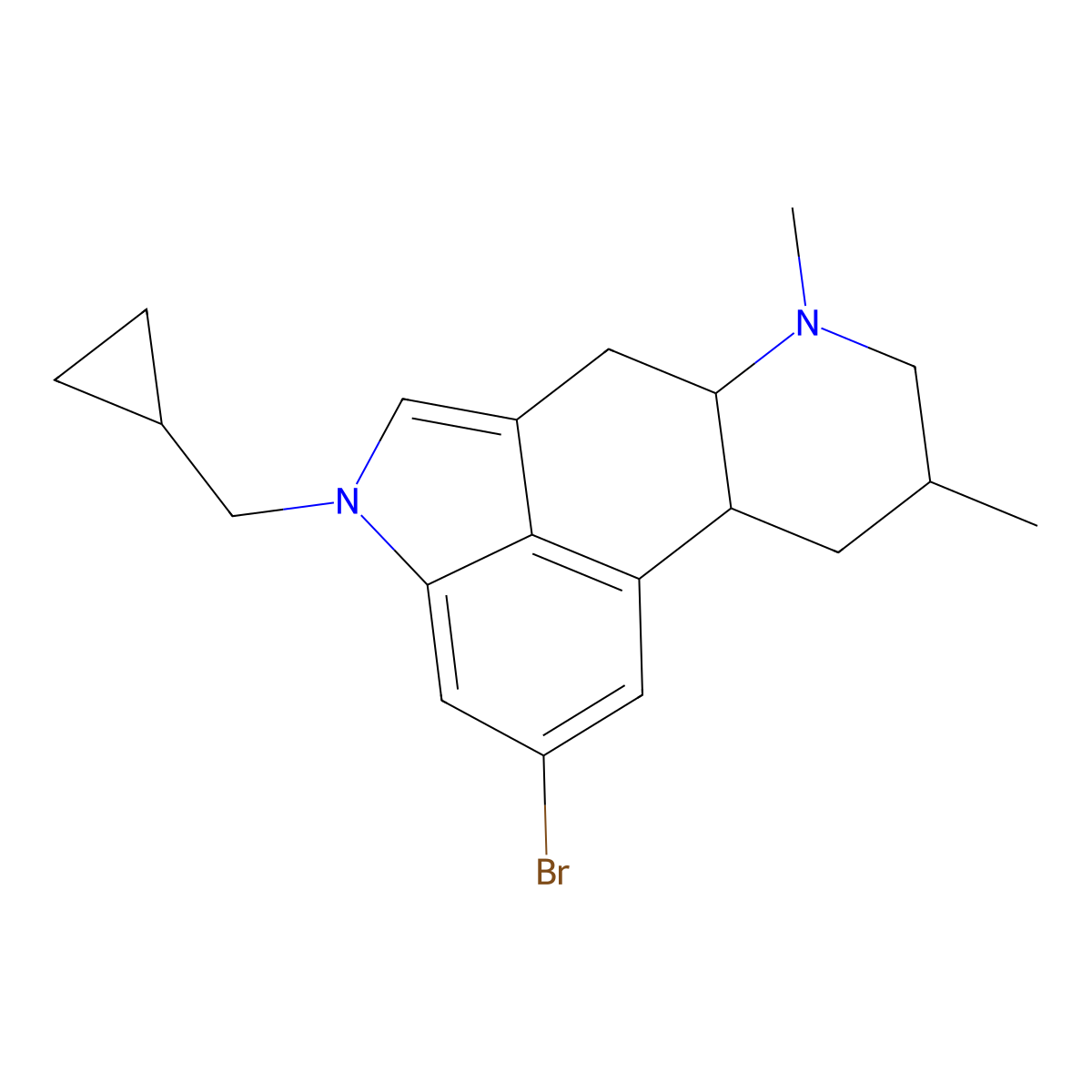 13-Bromo-1-cyclopropylmethylfestuclavine molecular structure, CAS 122367-97-9