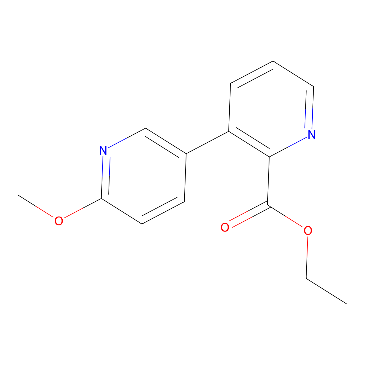 6'-Methoxy-[3,3'-bipyridine]-2-carboxylic acid ethyl ester molecular structure, CAS 1223714-19-9