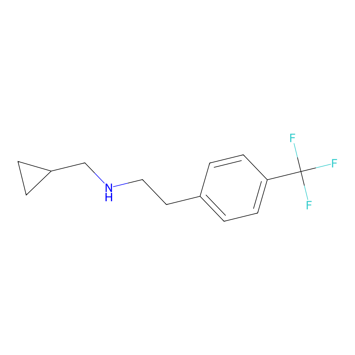 (Cyclopropylmethyl)({2-[4-(trifluoromethyl)phenyl]ethyl})amine molecular structure, CAS 1223714-41-7