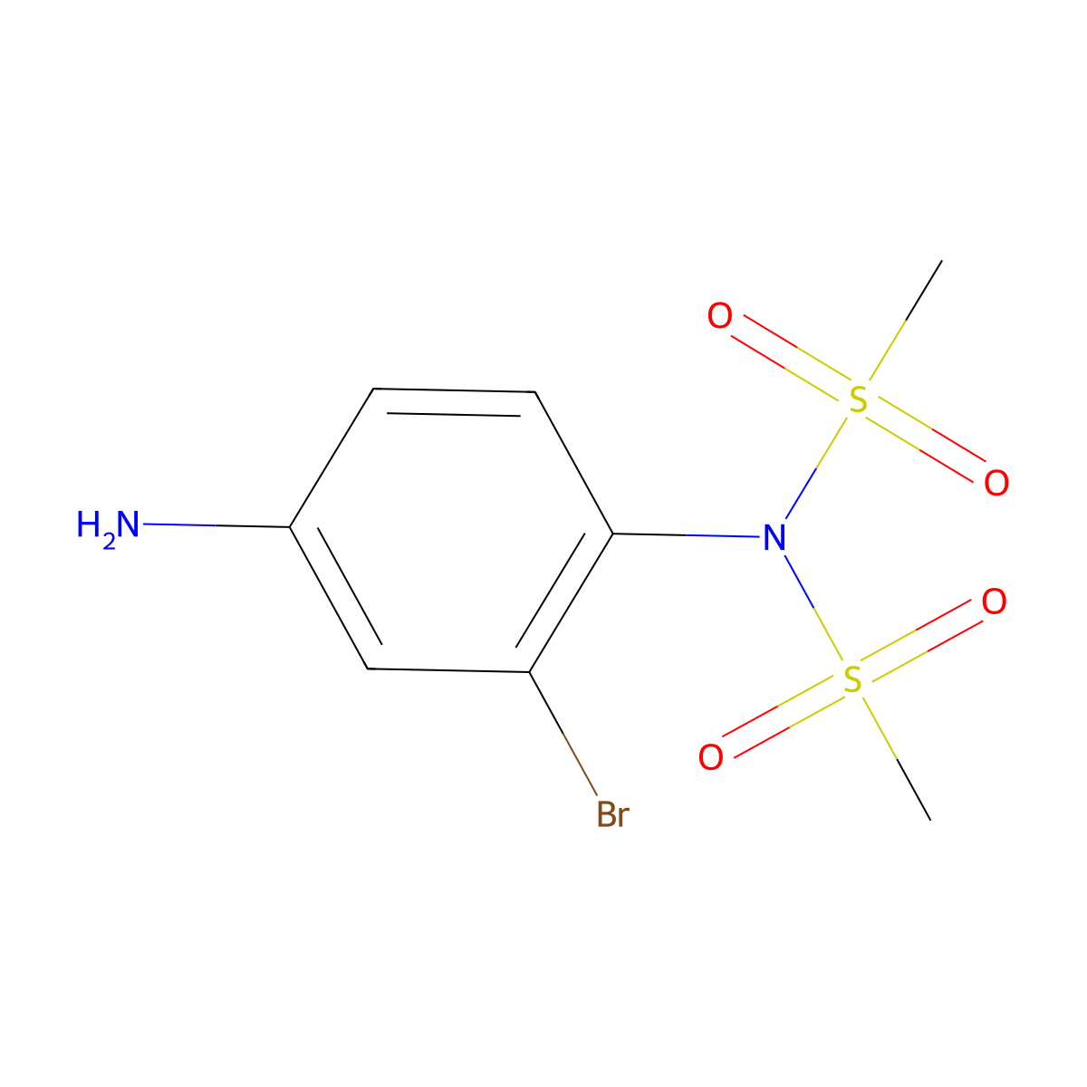N-(4-amino-2-bromophenyl)-N-methanesulfonylmethanesulfonamide molecular structure, CAS 1223716-80-0