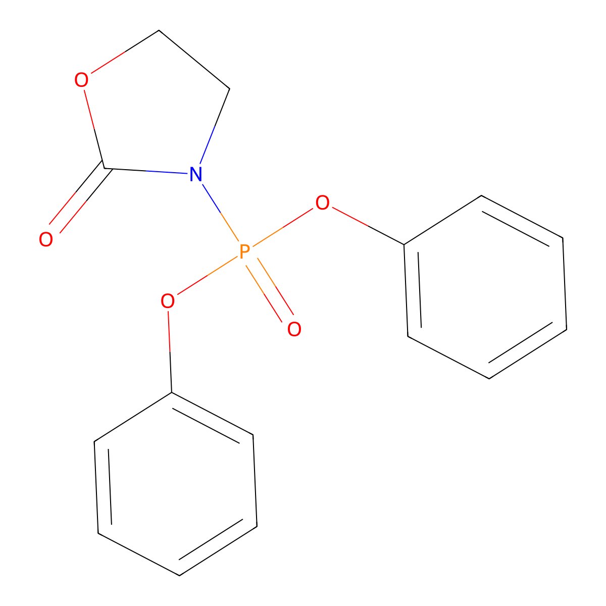 Phosphonic acid, (2-oxo-3-oxazolidinyl)-, diphenyl ester molecular structure, CAS 122372-50-3