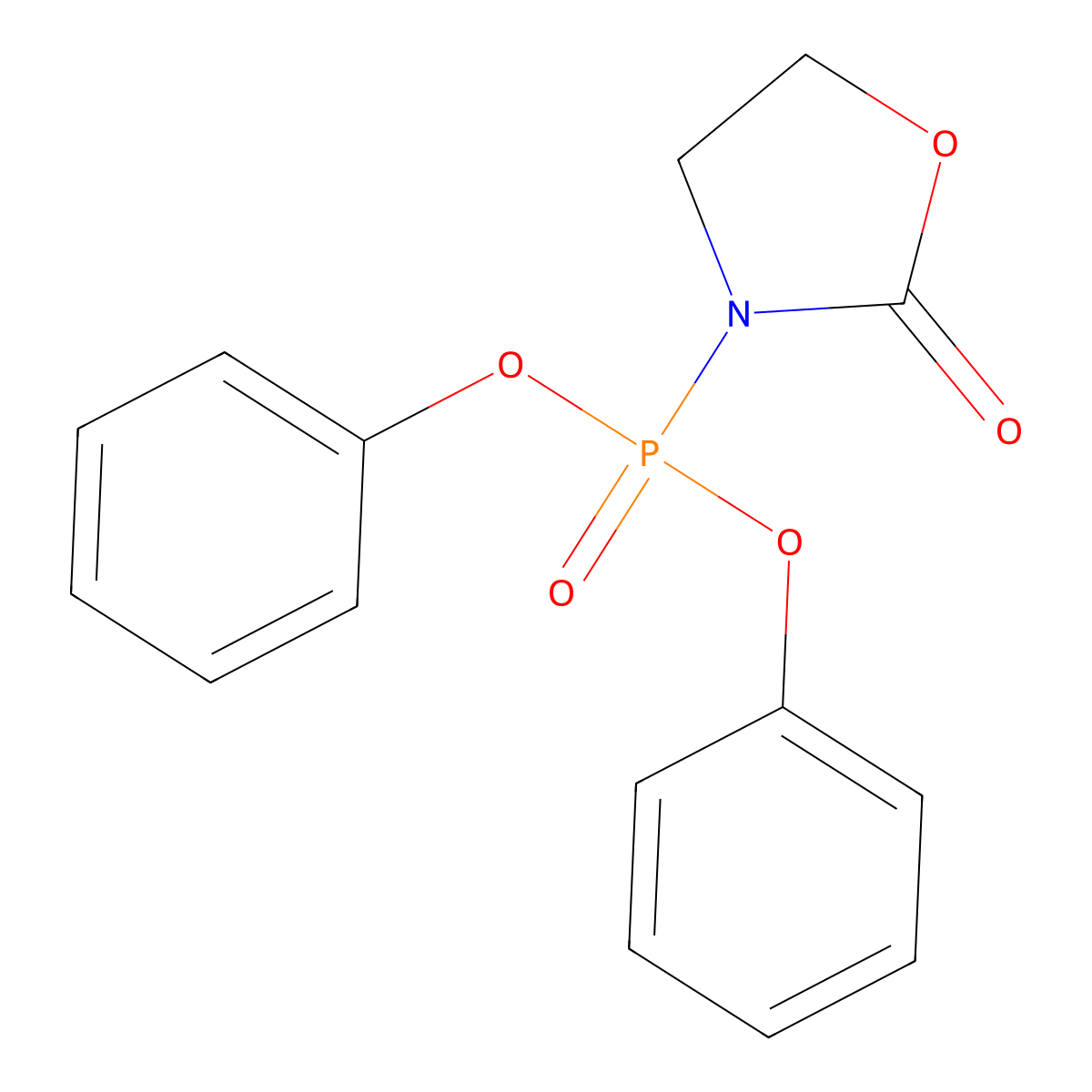 Phosphonic acid, (2-oxo-3-oxazolidinyl)-, diphenyl ester molecular structure, CAS 122372-50-3