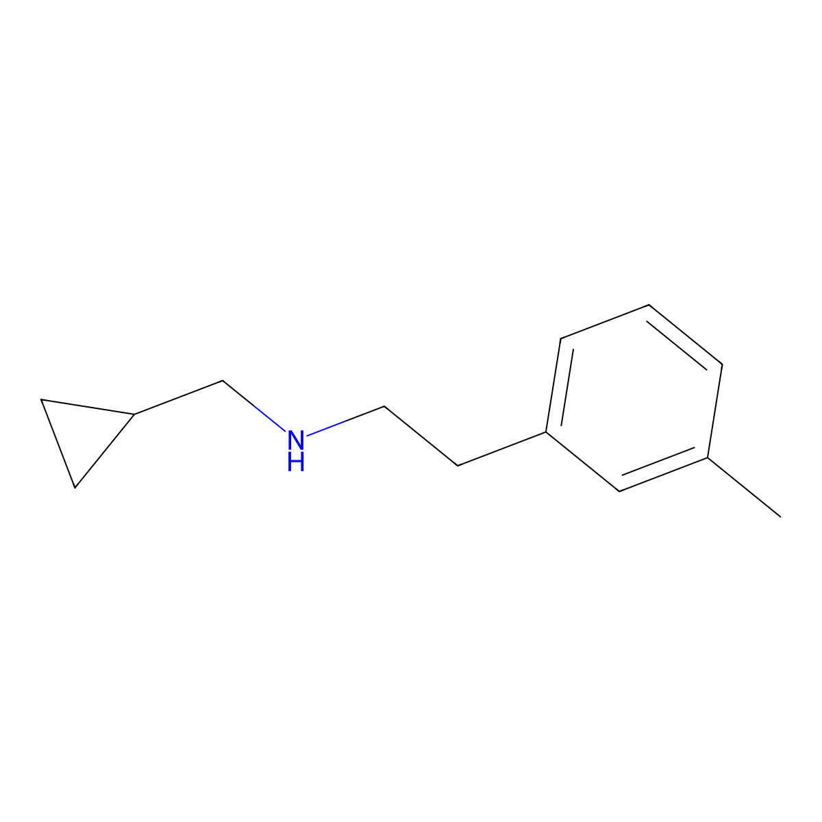 (Cyclopropylmethyl)[2-(3-methylphenyl)ethyl]amine molecular structure, CAS 1223727-24-9