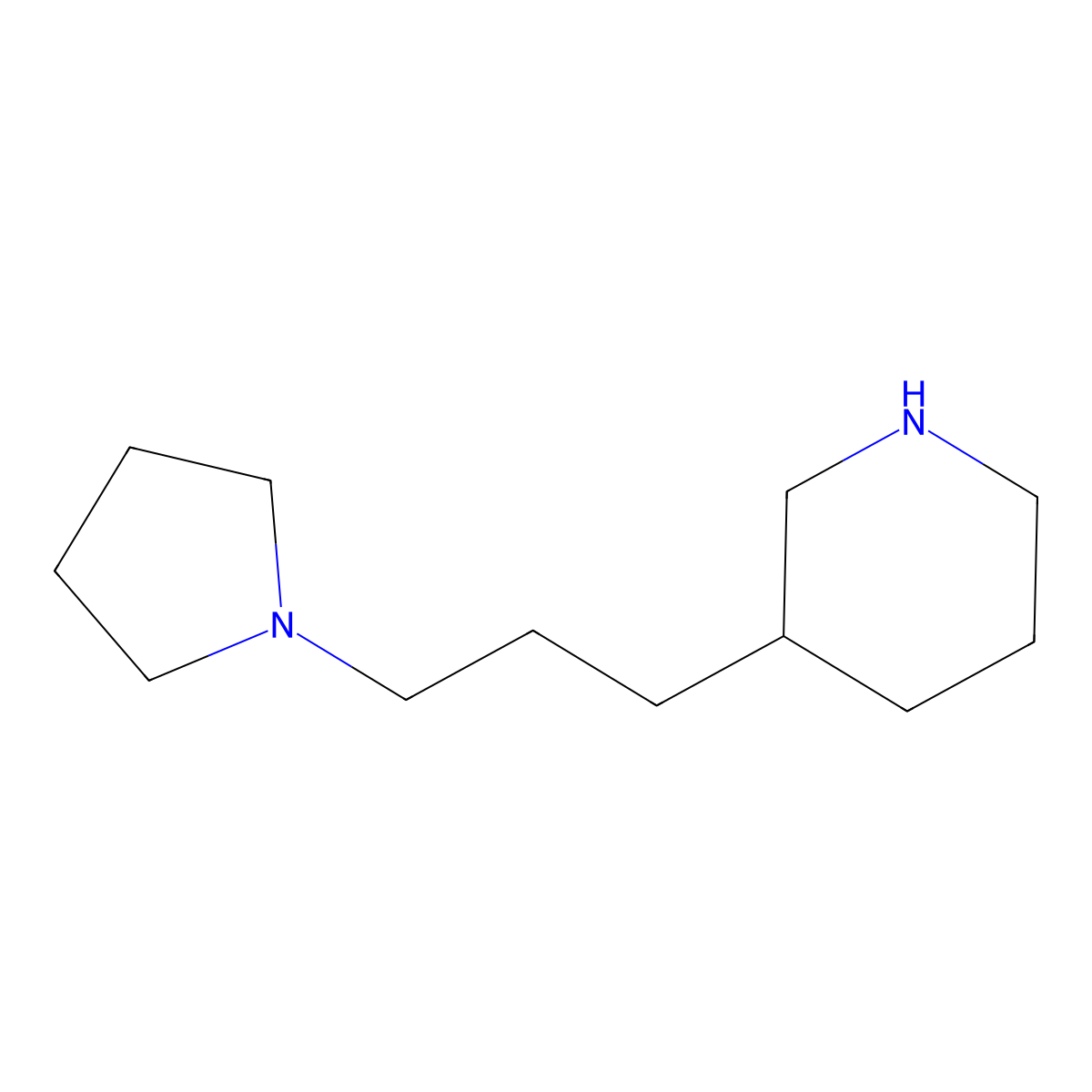 3-[3-(Pyrrolidin-1-yl)propyl]piperidine molecular structure, CAS 122373-87-9