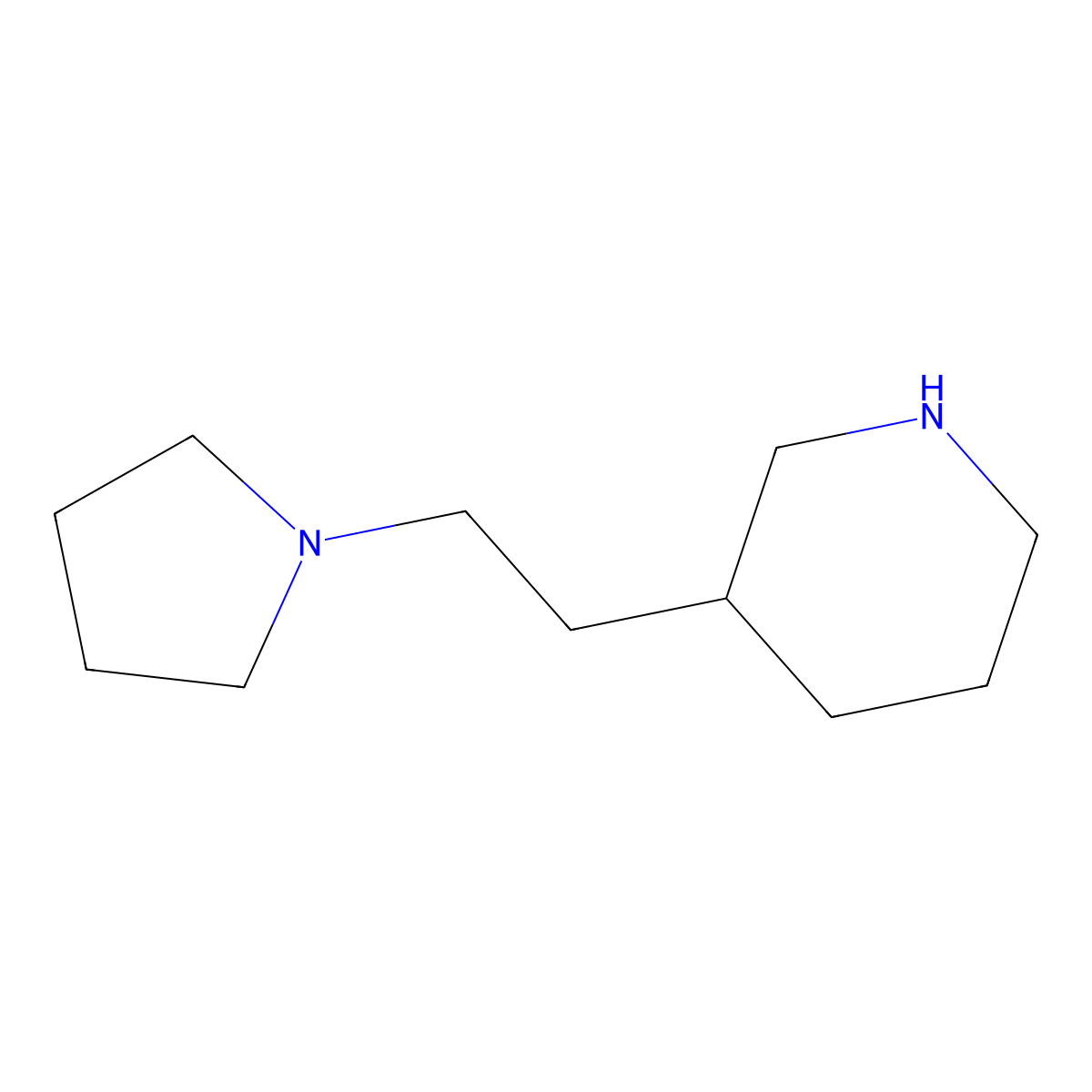 3-(2-(Pyrrolidin-1-yl)ethyl)piperidine molecular structure, CAS 122373-96-0