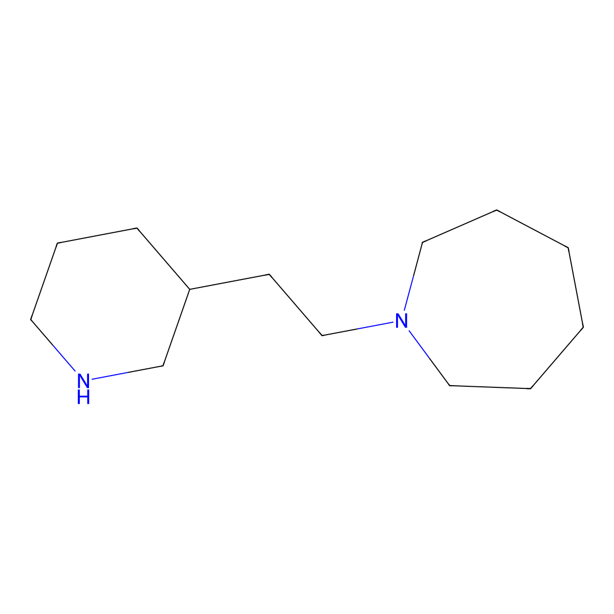3-[2-(hexahydro-1H-1-azepinyl)ethyl]piperidine molecular structure, CAS 122373-97-1