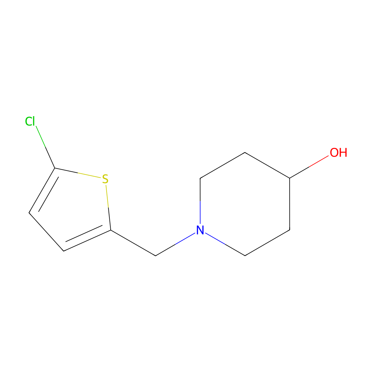 1-((5-Chlorothiophen-2-yl)methyl)piperidin-4-ol molecular structure, CAS 1223730-98-0