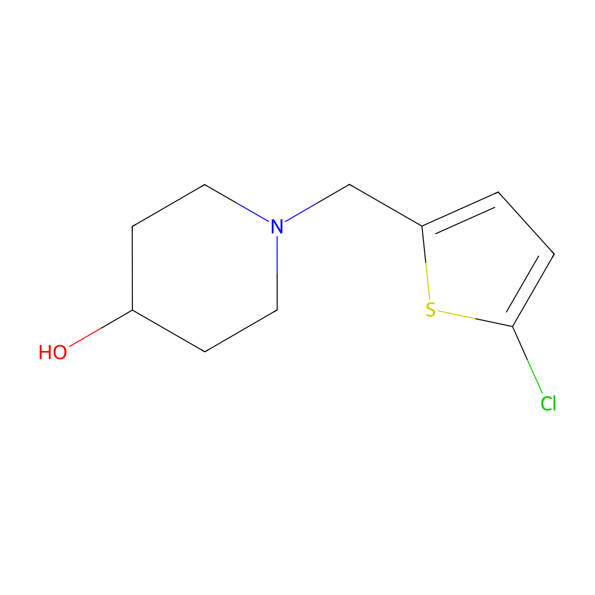 1-((5-Chlorothiophen-2-yl)methyl)piperidin-4-ol molecular structure, CAS 1223730-98-0