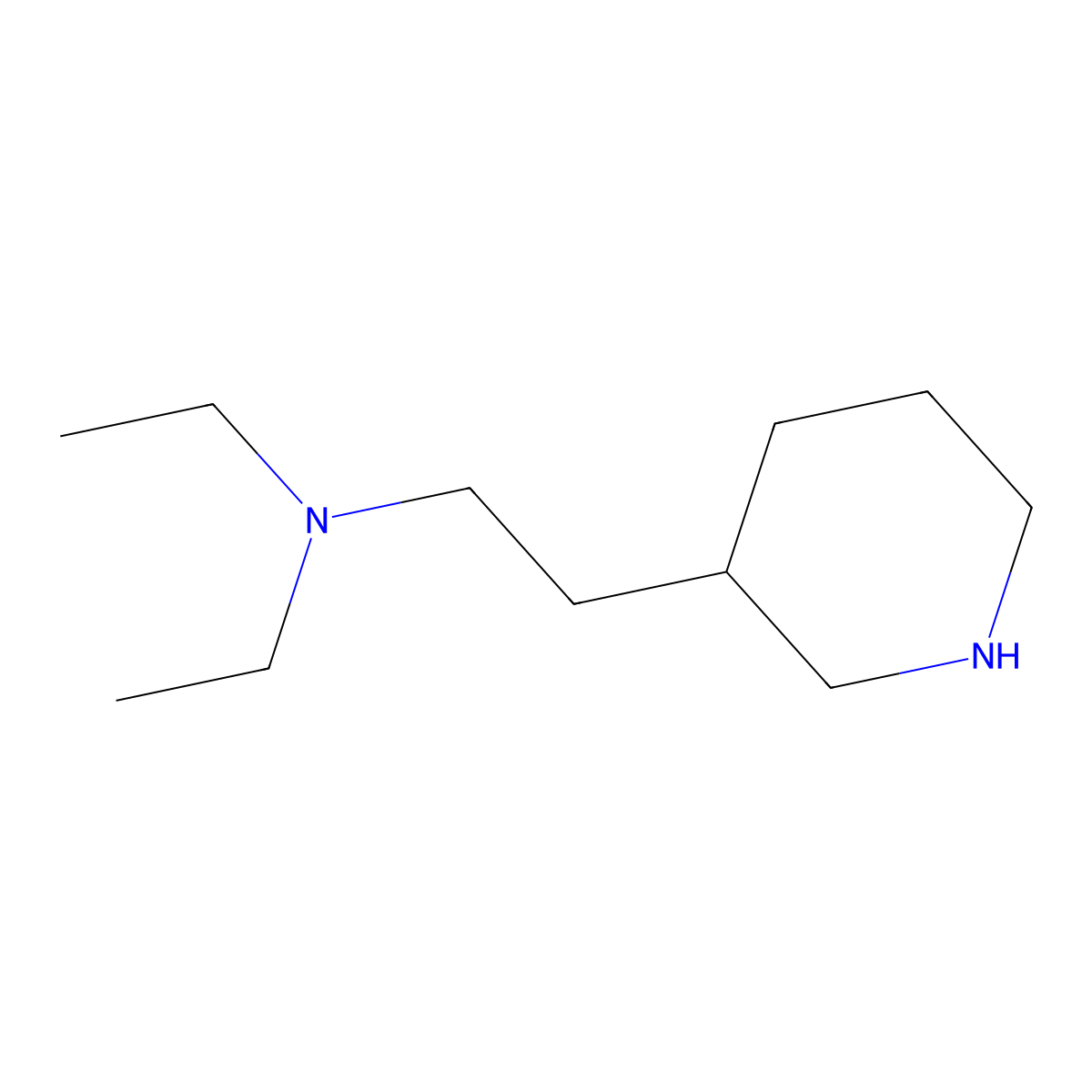 N,N-Diethyl-2-(3-piperidinyl)-1-ethanamine molecular structure, CAS 122374-01-0