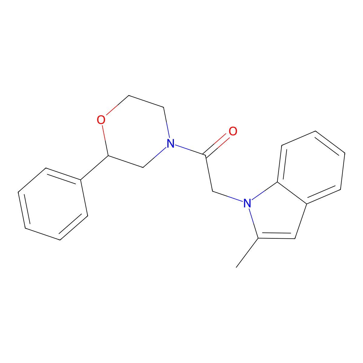 2-(2-Methylindol-1-yl)-1-(2-phenylmorpholin-4-yl)ethanone molecular structure, CAS 1223742-73-1