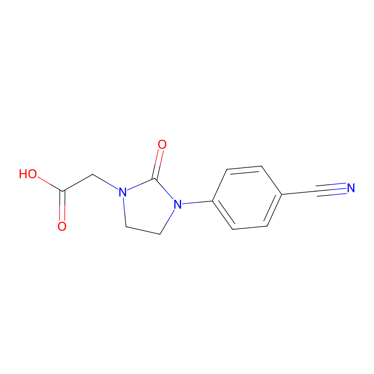 2-(3-(4-Cyanophenyl)-2-oxoimidazolidin-1-yl)acetic acid molecular structure, CAS 1223748-29-5