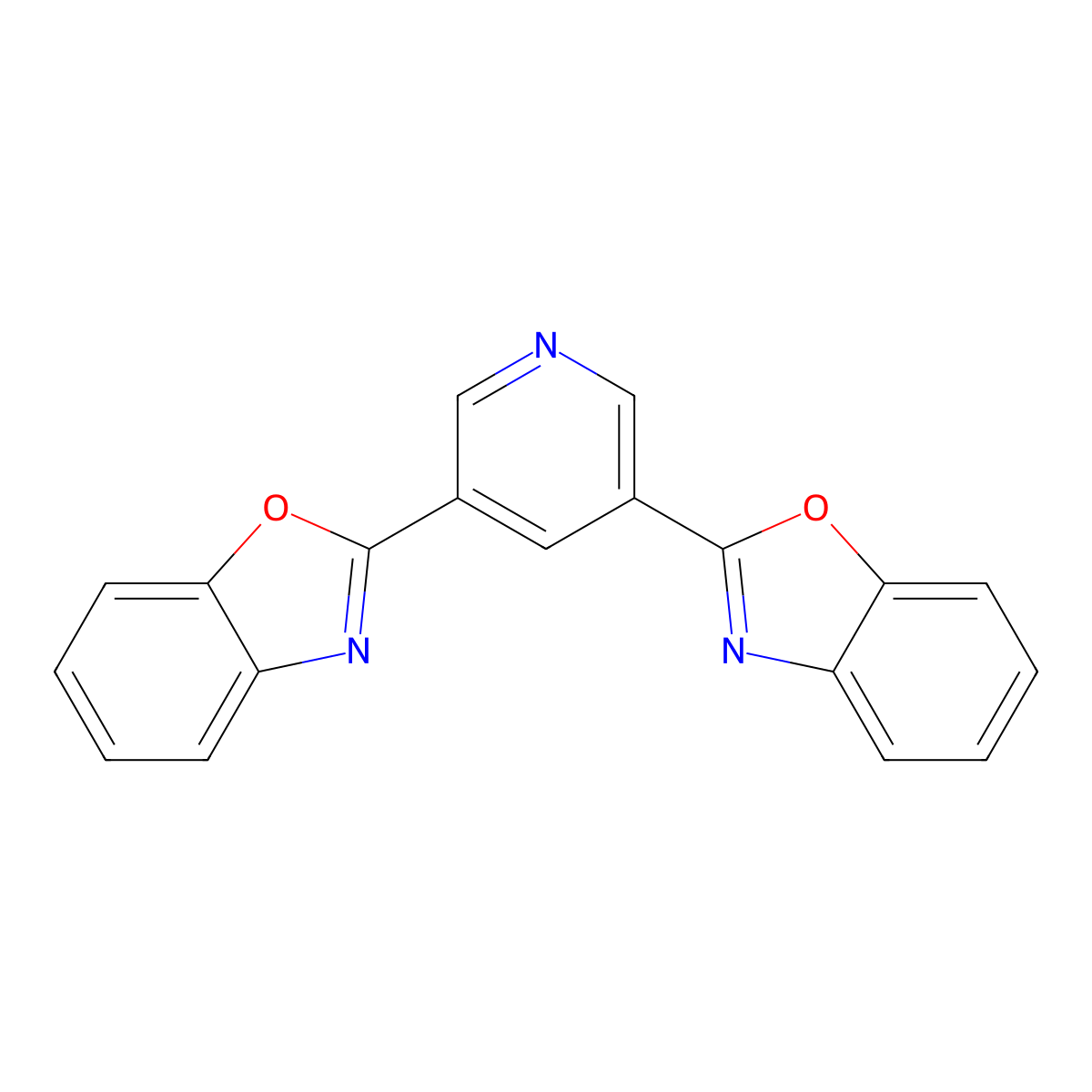 3,5-Di(benzo(d)oxazol-2-yl)pyridine molecular structure, CAS 1223748-38-6