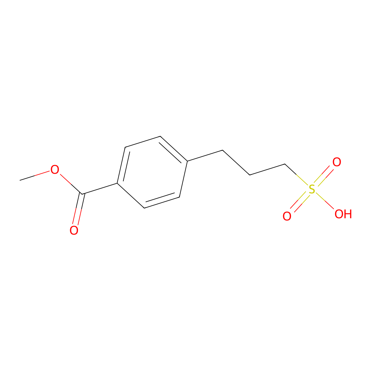 3-(4-(Methoxycarbonyl)phenyl)propane-1-sulfonic acid molecular structure, CAS 1223748-39-7