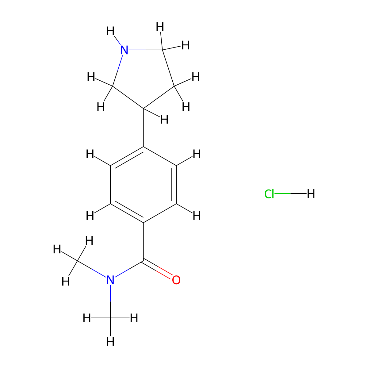 N,N-dimethyl-4-(pyrrolidin-3-yl)benzamide hydrochloride molecular structure, CAS 1223748-40-0