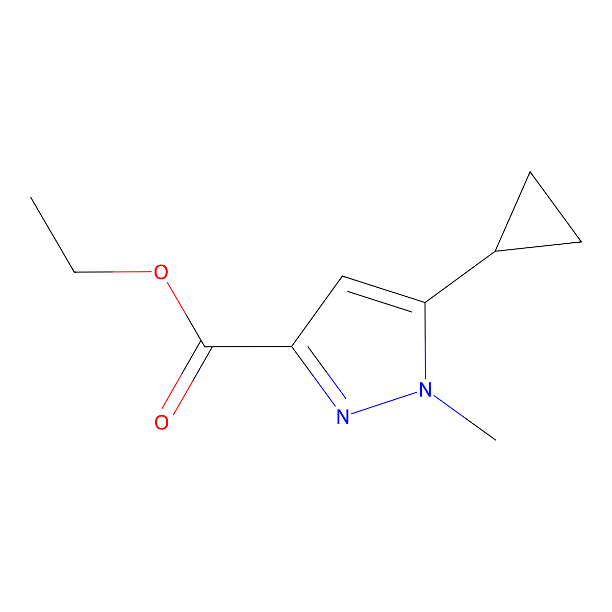 ethyl 5-cyclopropyl-1-methyl-1H-pyrazole-3-carboxylate molecular structure, CAS 1223748-44-4