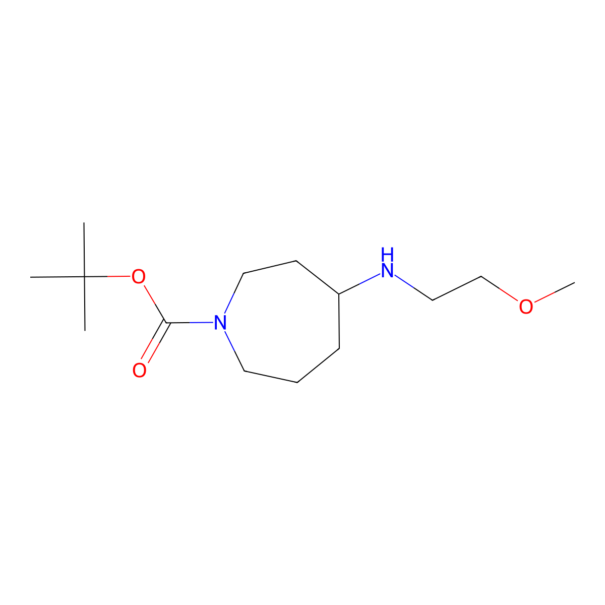 tert-Butyl 4-(2-methoxyethylamino)azepane-1-carboxylate molecular structure, CAS 1223748-50-2