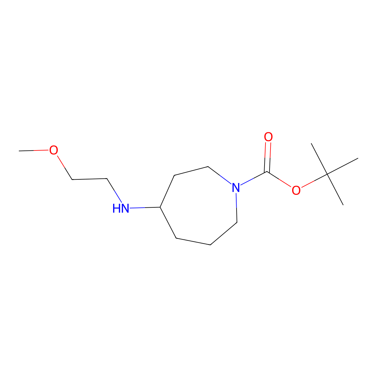 tert-Butyl 4-(2-methoxyethylamino)azepane-1-carboxylate molecular structure, CAS 1223748-50-2