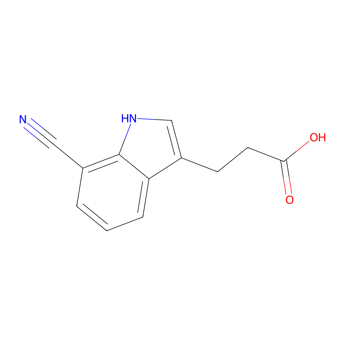 3-(7-cyano-1H-indol-3-yl)propanoic acid molecular structure, CAS 1223748-52-4