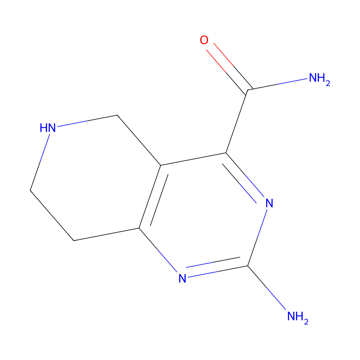 2-Amino-5,6,7,8-tetrahydropyrido(4,3-d)pyrimidine-4-carboxamide molecular structure, CAS 1223748-53-5