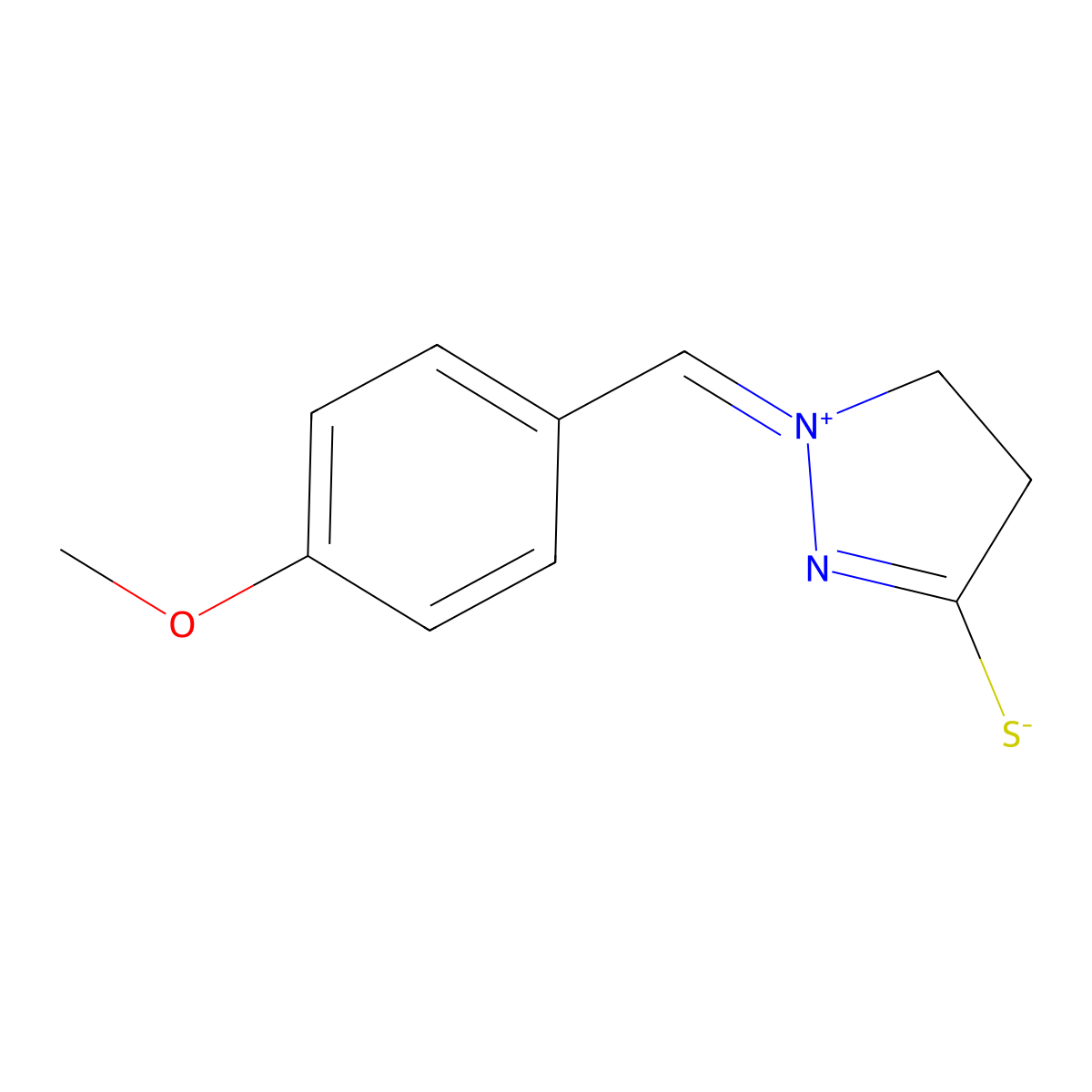 1-[(4-Methoxyphenyl)methylene]-3-thioxoxpyrazolidinium inner salt molecular structure, CAS 122375-39-7