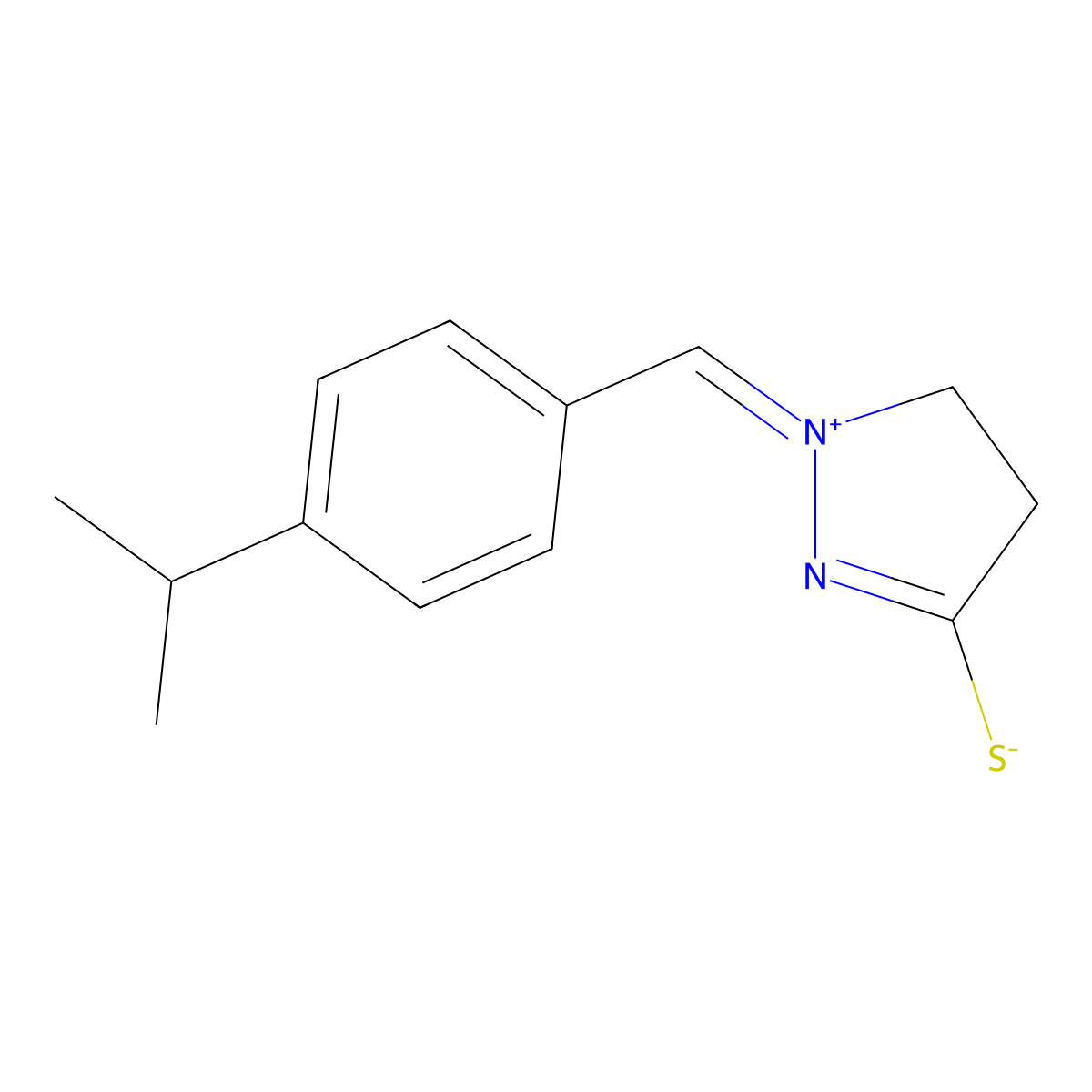 1-[[4-(1-Methylethyl)phenyl]methylene]-3-thioxopyrazolidinium inner salt molecular structure, CAS 122375-43-3
