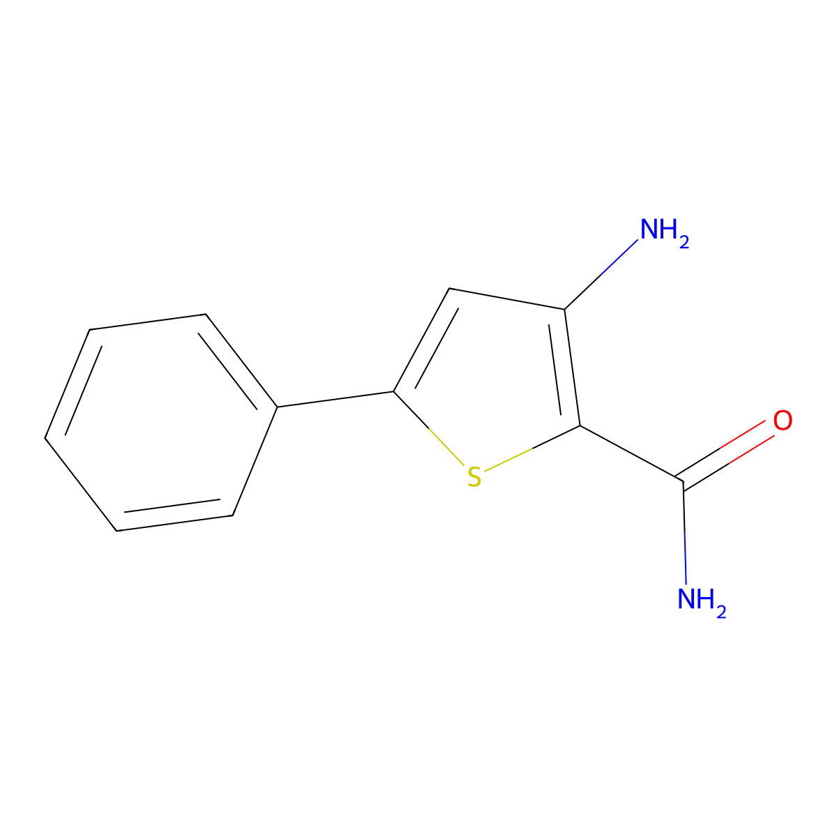 3-Amino-5-phenylthiophene-2-carboxamide molecular structure, CAS 122375-70-6
